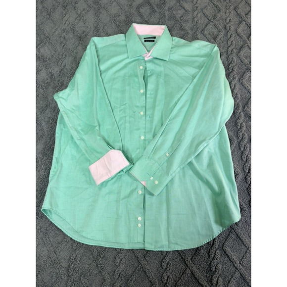 Tailorbyrd Other - TAILORBYRD Men's Green and Pink Button Shirt Long Sleeves Size 34 -35 18